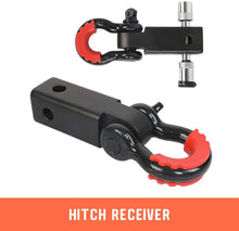 Load image into Gallery viewer, Recovery Hitch Receiver 5T Recovery Receiver with 3/4-Inch Bow Shackle for 2-Inch Tow Bar 4WD Off-Road
