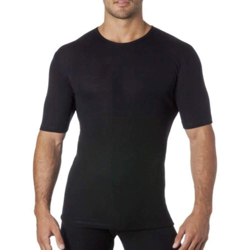 baselayers Men's Pure Australian Merino Wool Thermal T-Shirt 200gsm 1x1 Rib