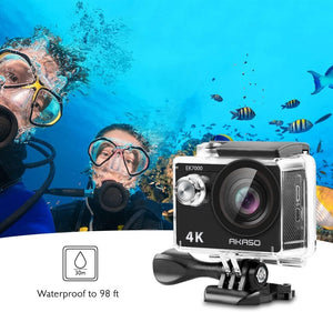 AKASO EK7000 Action Camera 4K 20MP Sport Camera Waterproof DV Camcorder 98ft Ultra HD 170 Degree Wide Angle Remote Control WiFi Mini Camera Adventure Camera Dash Cam
