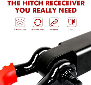 Recovery Hitch Receiver 5T Recovery Receiver with 3/4-Inch Bow Shackle for 2-Inch Tow Bar 4WD Off-Road
