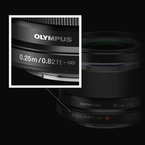 Olympus M.Zuiko Digital 25mm F1.8 Lens - Black