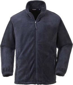 Portwest Men's Aran Fleece Leisure Full Zip Workwear Jumper, Navy, Large