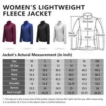 Load image into Gallery viewer, 33,000ft Women&#39;s Zip Up Fleece Jacket, Long Sleeve Jacket Warm Soft Polar Lightweight Coat with Pockets for Spring Fall Winter
