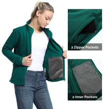Load image into Gallery viewer, 33,000ft Women&#39;s Zip Up Fleece Jacket, Long Sleeve Jacket Warm Soft Polar Lightweight Coat with Pockets for Spring Fall Winter
