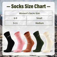 Load image into Gallery viewer, 4 Pairs Organic Merino Wool Socks for Women Moisture Wicking Hiking Running Socks Everyday Thermal Crew Boot Cushion Socks
