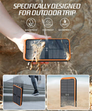 Load image into Gallery viewer, 2023 Upgraded Solar Power Bank, 26800mAh with 4x Foldable Solar Panels Built-in 2 Output &amp; 1 Input Cables PD 20W QC3.0 18W Fast Charging and Qi 10W Wireless Charging 6W Solar Charging Portable Charger
