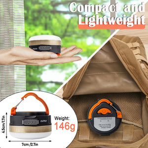 ZCOINS 2 Pack Camping Lights Lanterns, USB Rechargeable LED Tent Light with Magnetic Base, 4 Modes with Hook, Portable Waterproof Outdoor Camping Lantern for Hiking, Fishing, Emergency